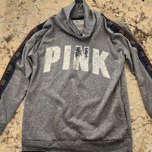 PINK Victoria’s Secret size xs reverse sequins gold / silver cowl sweatshirt